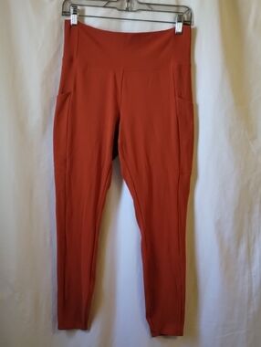 Women's High-Rise Rust Leggings with Side Pockets